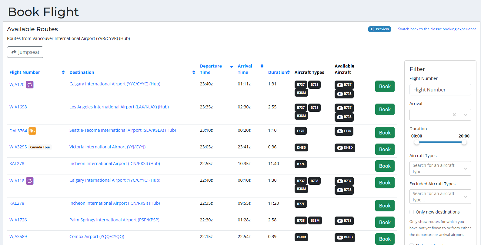 The new booking experience